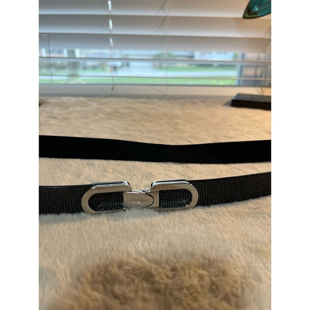 Lauren Ralph Lauren Women's Black Stretch Belt with Silver Clasp